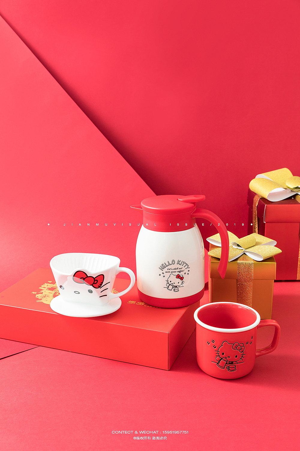 HELLOKITTY新年组合杯子 ✖ 水壶保温杯口杯马克杯摄影（图ZMTg3ODEzNjky） - 产品摄影 - 站酷设计师简木视觉原创素材 - 站酷ZCOOL