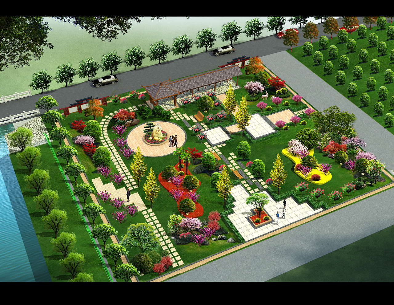 自学设计@景观绿化设计效果图|三维|建筑/空间|游遍酷站的小恐龙