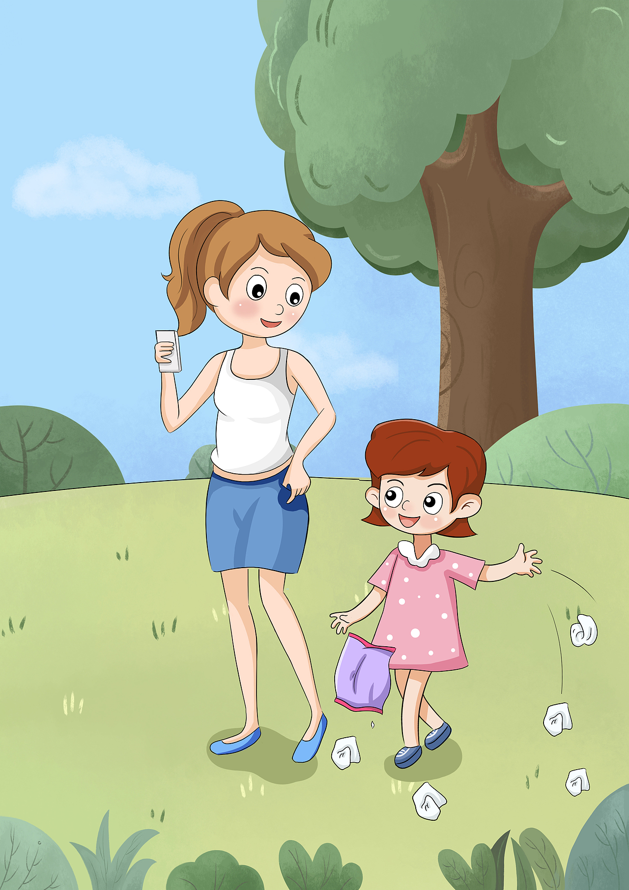 简易扁平儿童插画宣传教育图