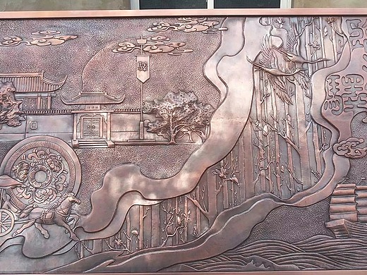 历史文化风景画锻铜浮雕----------定制风景景区浮雕背景墙摆件