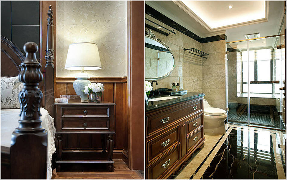 保利山庄海棠花园洋房装修案例-保利山庄美式风格设计（图ZMTM0NjY2ODUy） - 展陈设计 - 站酷设计师天古装饰7cm原创素材 - 站酷ZCOOL