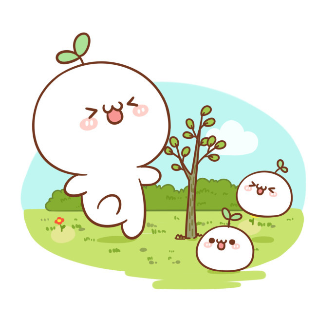 【四格漫×长草颜团子】植树节 *(*ˊˋ)* 【4p】