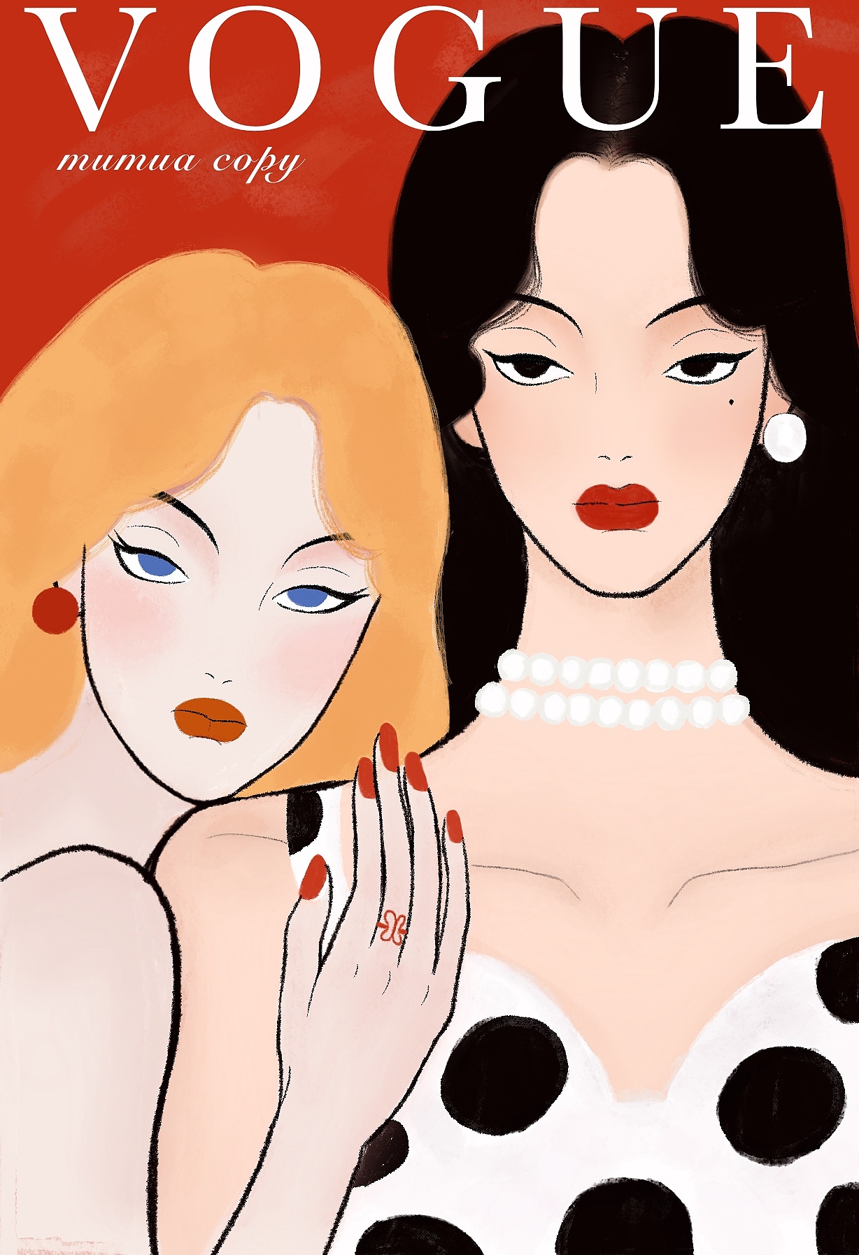 复古杂志风封面 临摹练习（图ZMjk1OTMxNzAw） - 艺术插画 - 站酷设计师mumua木木原创素材 - 站酷ZCOOL