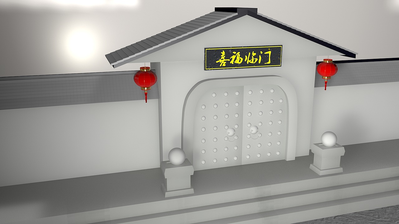 C4D随手练习-古风大门（图ZMTQxMjU1MjAw） - 场景 - 站酷设计师开始丶做白日梦原创素材 - 站酷ZCOOL