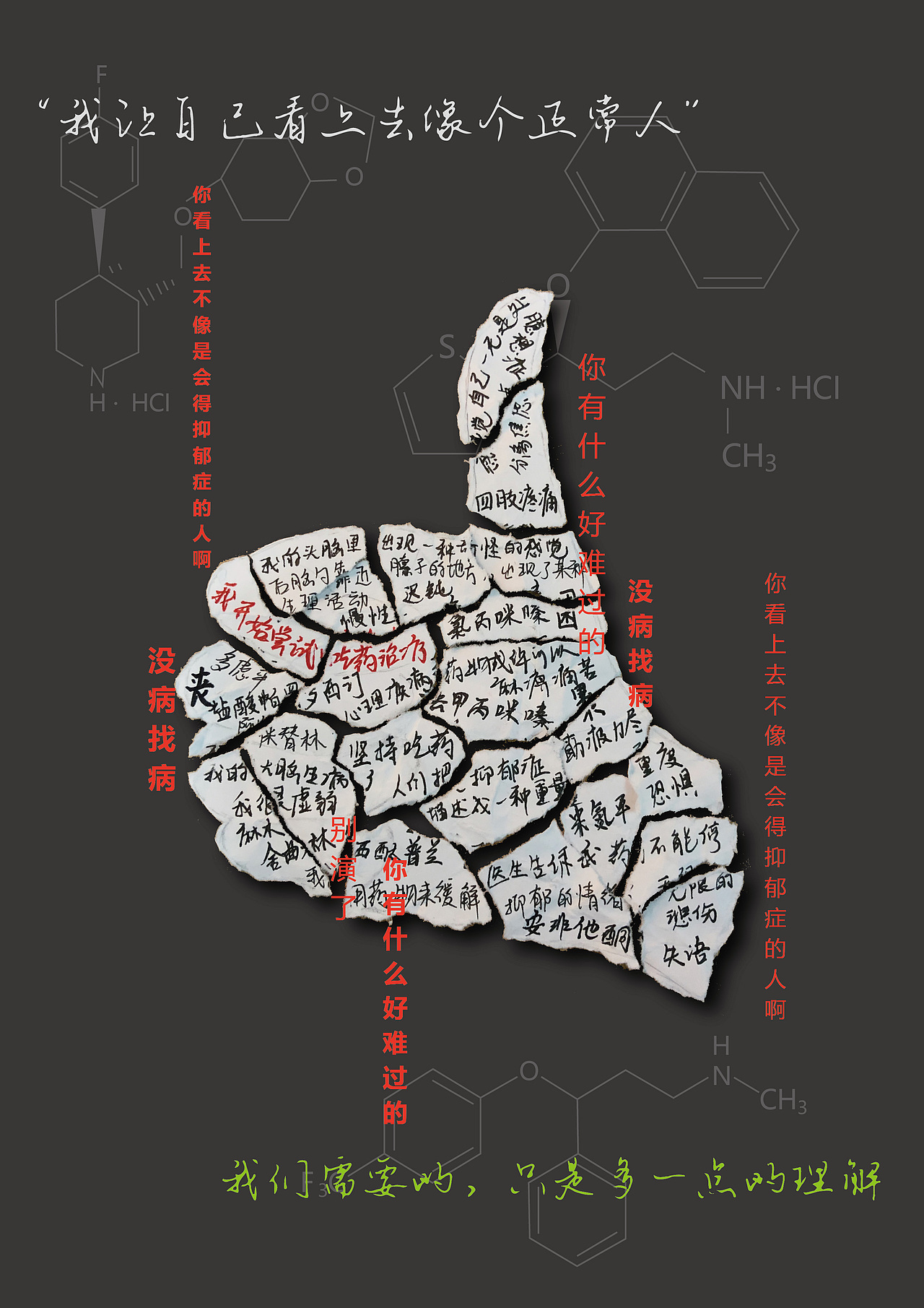 “关爱抑郁症”主题公益海报设计（图ZMTg2OTQ3Njc2） - 海报 - 站酷设计师清浅Zzc原创素材 - 站酷ZCOOL