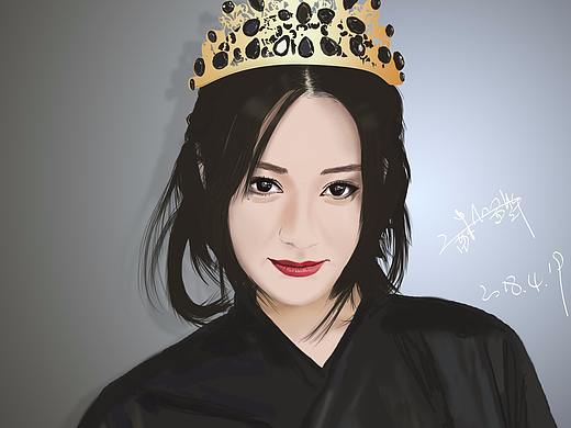 迪丽热巴ps数位板绘画