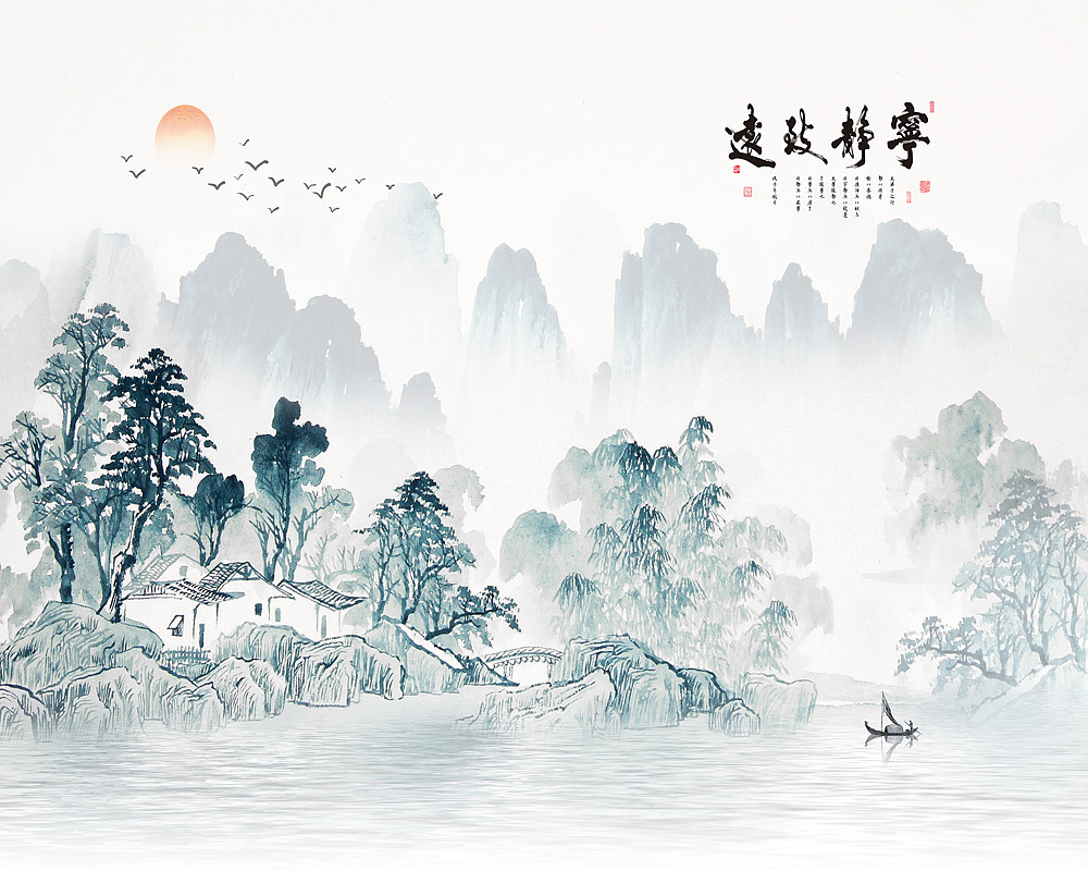 2022新山水（图ZMjc2NTU0OTg0） - 生活用品 - 站酷设计师新中式纱画图库原创素材 - 站酷ZCOOL