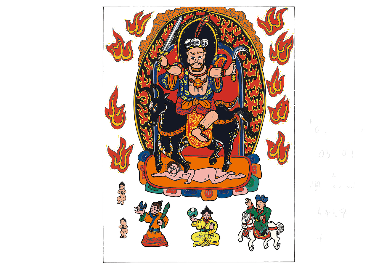 滇西北·纳西族·东巴教·神路图|插画|艺术插画|悟智_原创作品-站酷