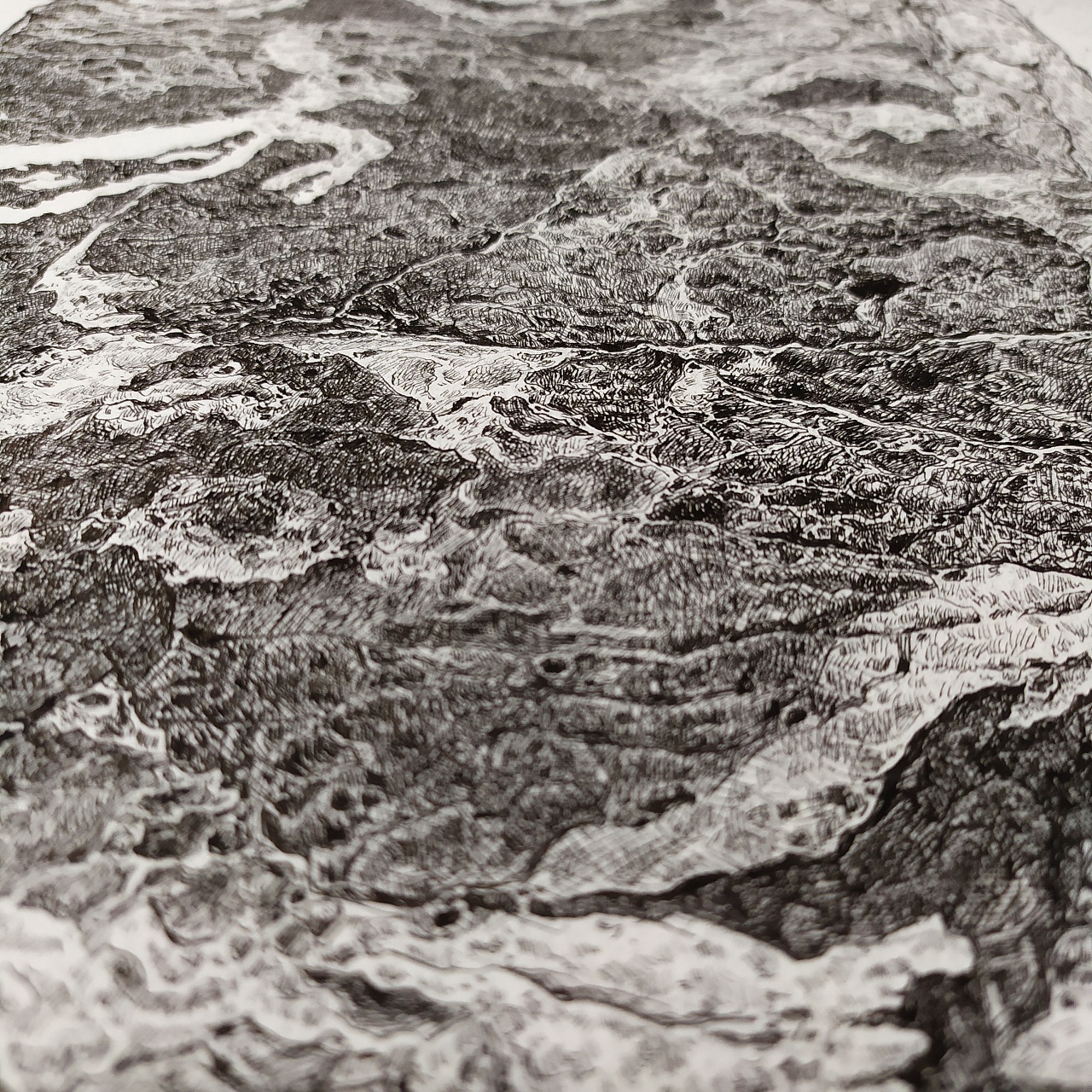 钢笔画贺兰山岩画