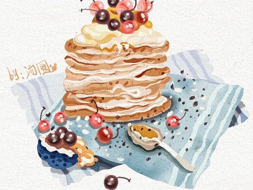 蛋糕插画临摹