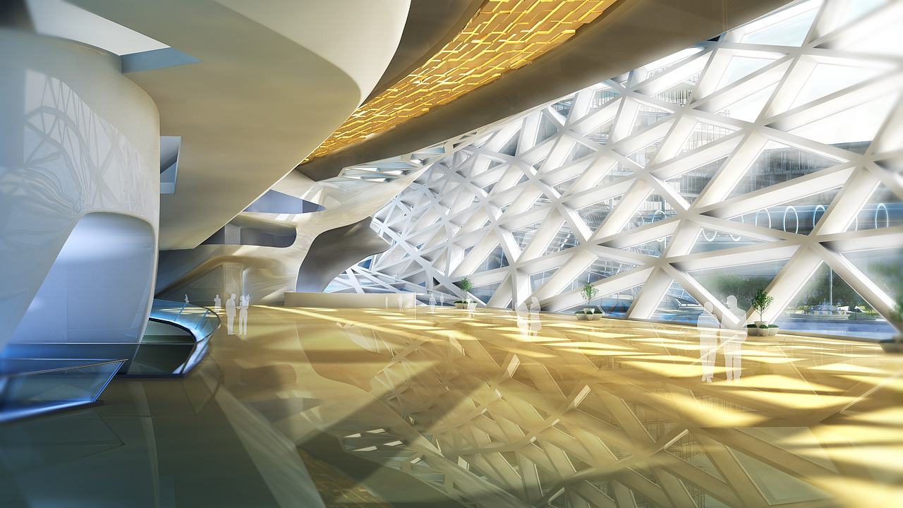 两张概念风格的时尚酒吧和广州歌剧院