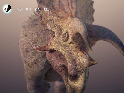 CG古生物复原 三角龙 附动画测试