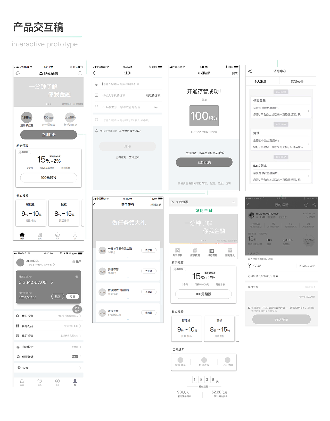 金融 App UI 