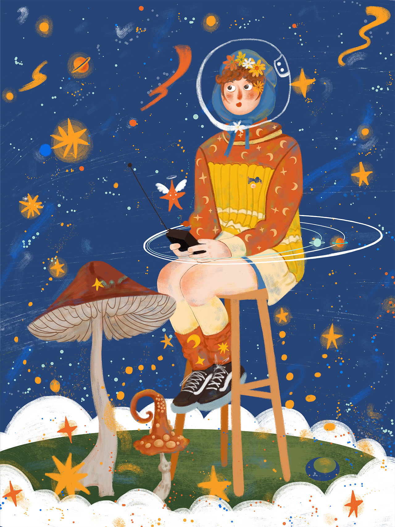 手可摘星辰|插画|儿童插画|张茶叶 - 原创作品 - 站酷 (zcool)