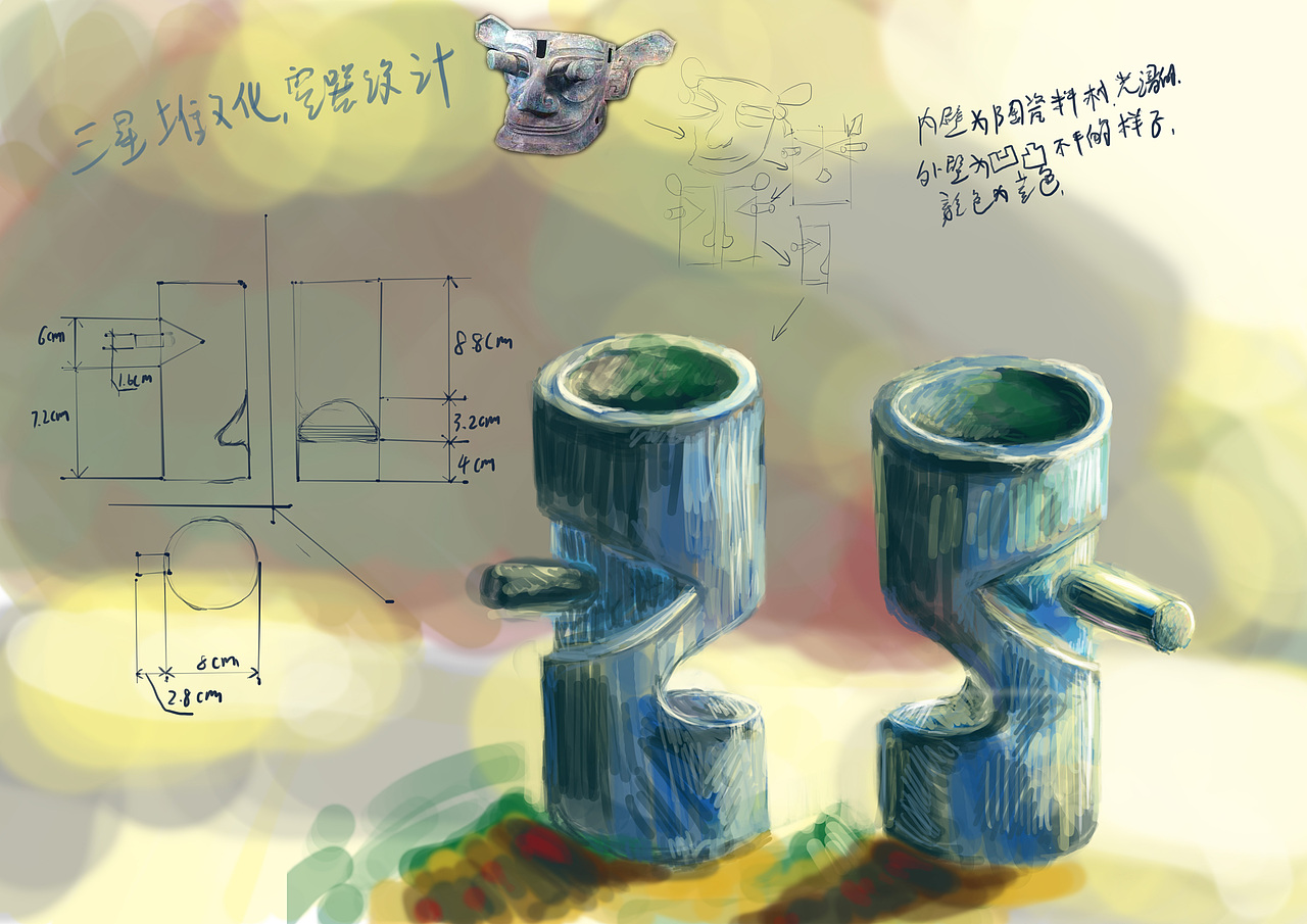 容器造型设计-三星堆周边产品设计（图ZNjUwMTMwMTI=） - 生活用品 - 站酷设计师kkkkrrr原创素材 - 站酷ZCOOL