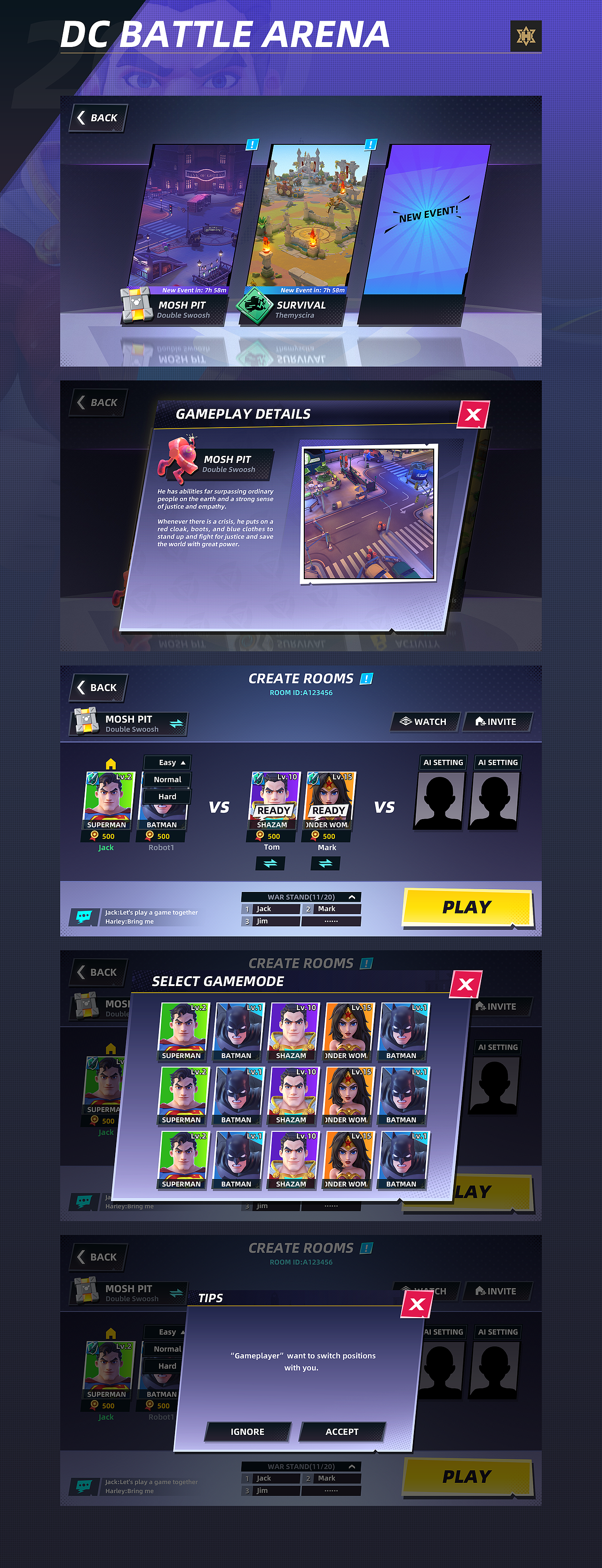 欧美卡通项目-《DC BATTLE ARENA》（图ZMjU3NzU4MjQw） - 游戏UI - 站酷设计师Aidenh原创素材 - 站酷ZCOOL