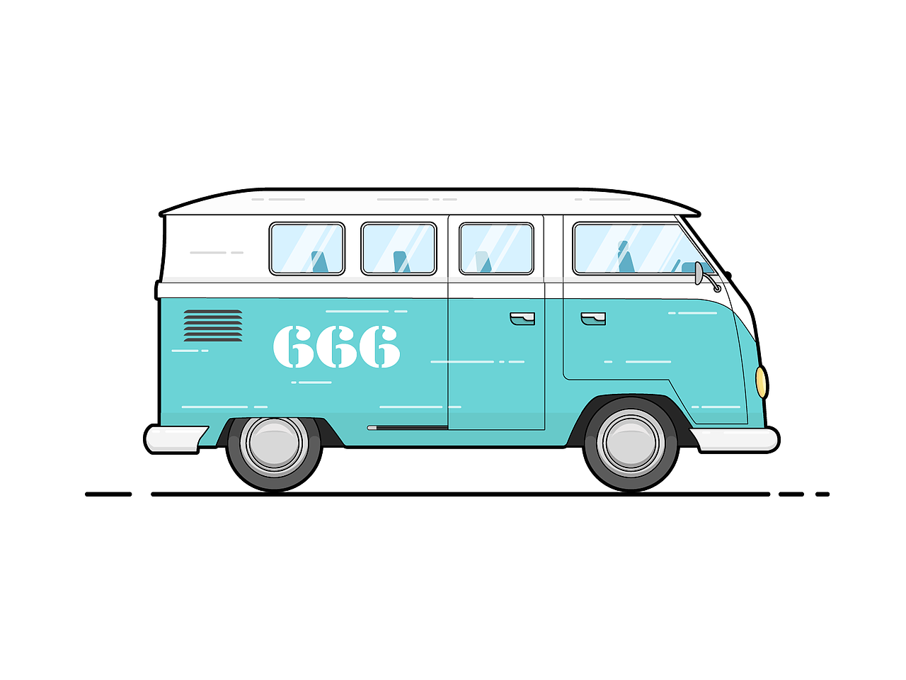 vwbus小巴士插画