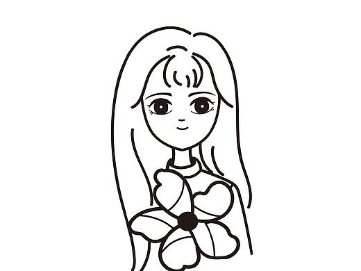 线条女生头像