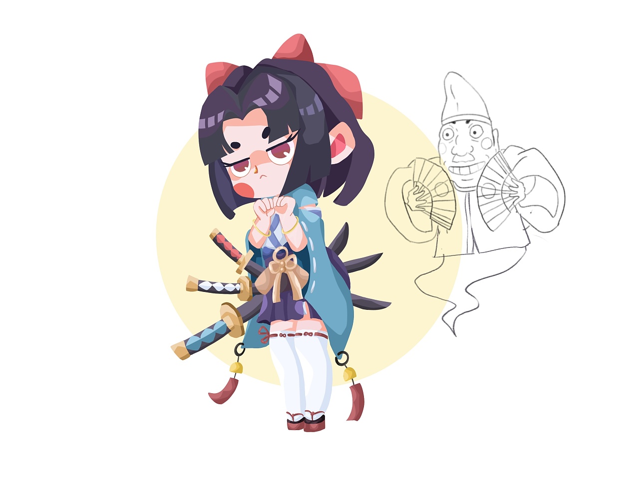 q版武士刀少女q版僵尸少女