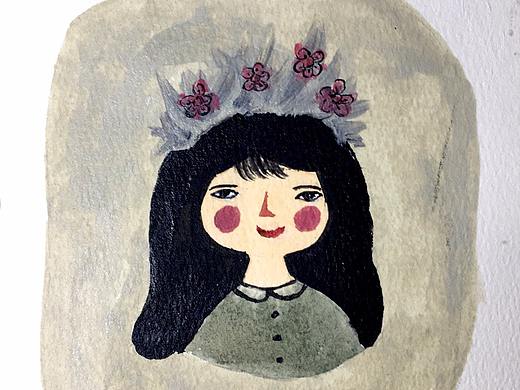 水彩插画女孩