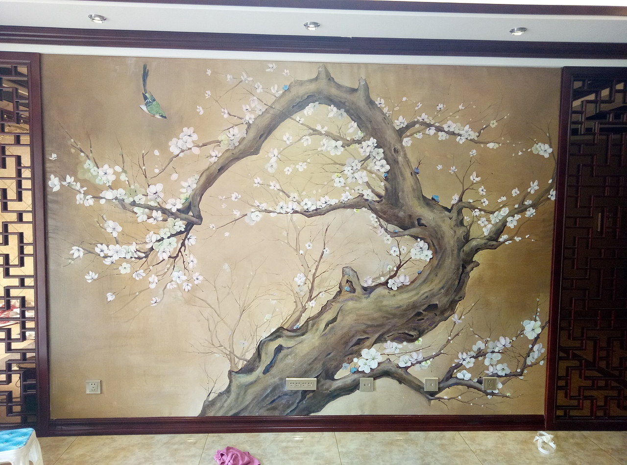 梅花喜鹊，喜上眉梢。装饰画，中国风，古风