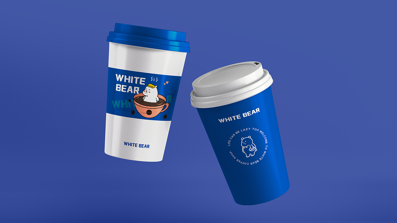 white bear 咖啡馆品牌形象设计