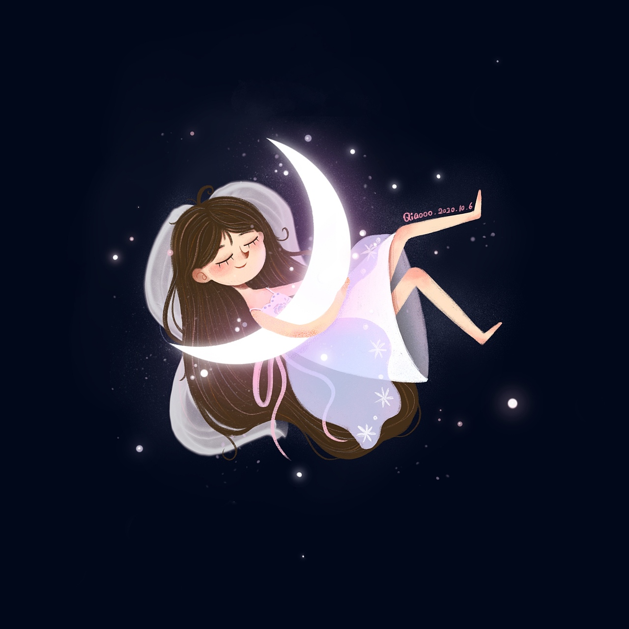 想做月亮的新娘（图ZMjI3MTMxNTUy） - 儿童插画 - 站酷设计师Qiaooo原创素材 - 站酷ZCOOL