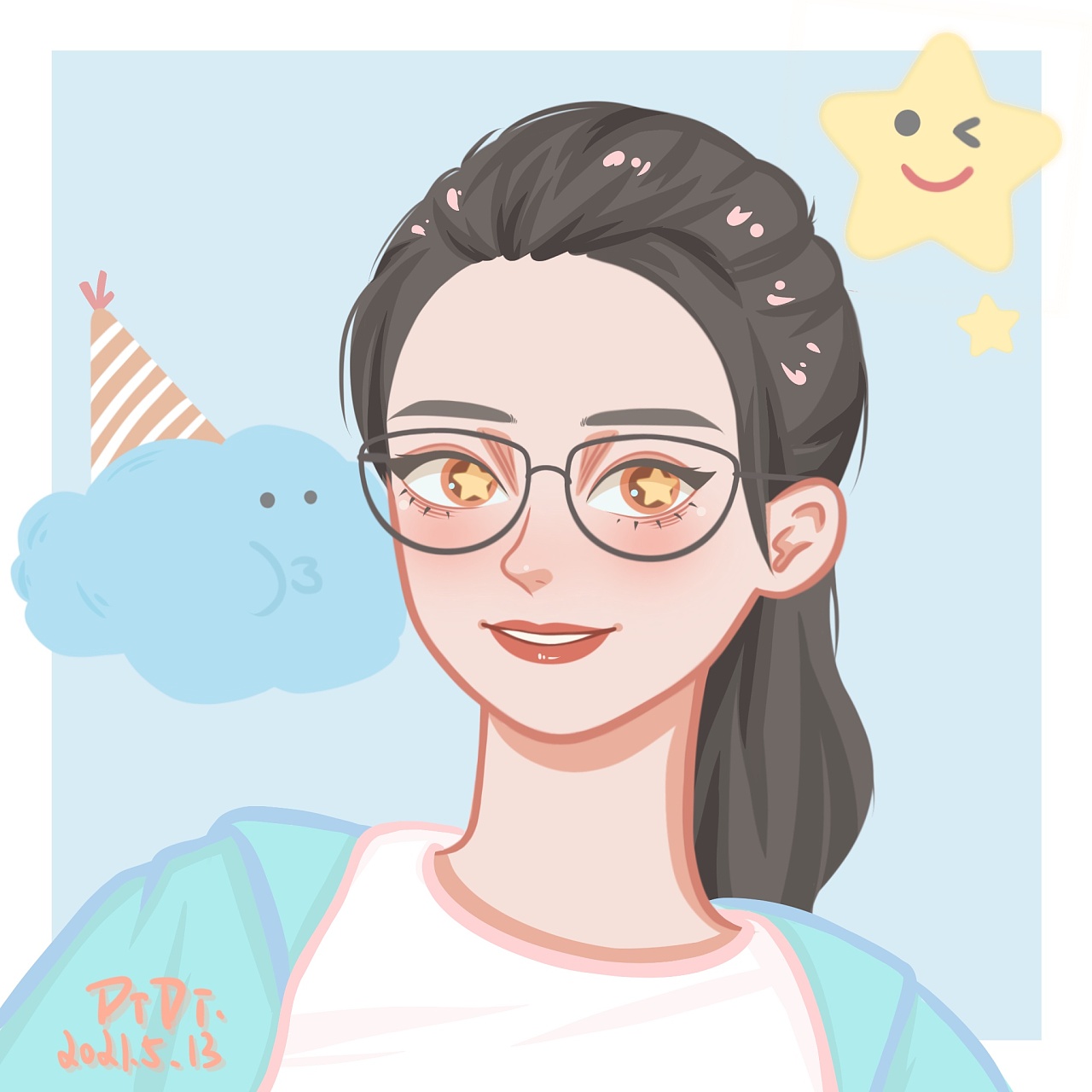 厚涂,平涂卡通头像