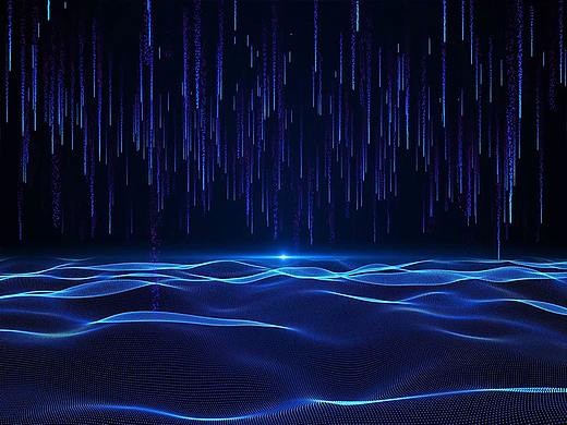 005_蓝色海洋掉落粒子背景-AE