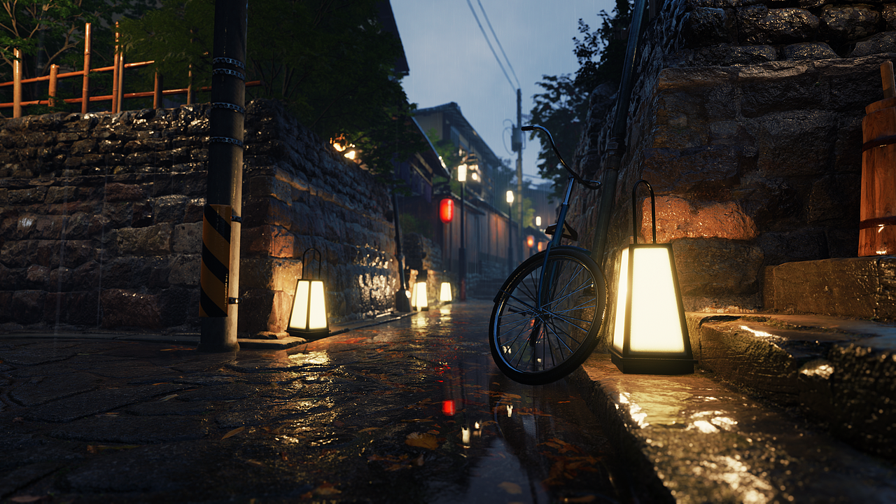 【雨の散策】 —— Unreal Engine写实场景渲染（图ZMjU2MzM4NDQ4） - 场景 - 站酷设计师丑角Mason原创素材 - 站酷ZCOOL