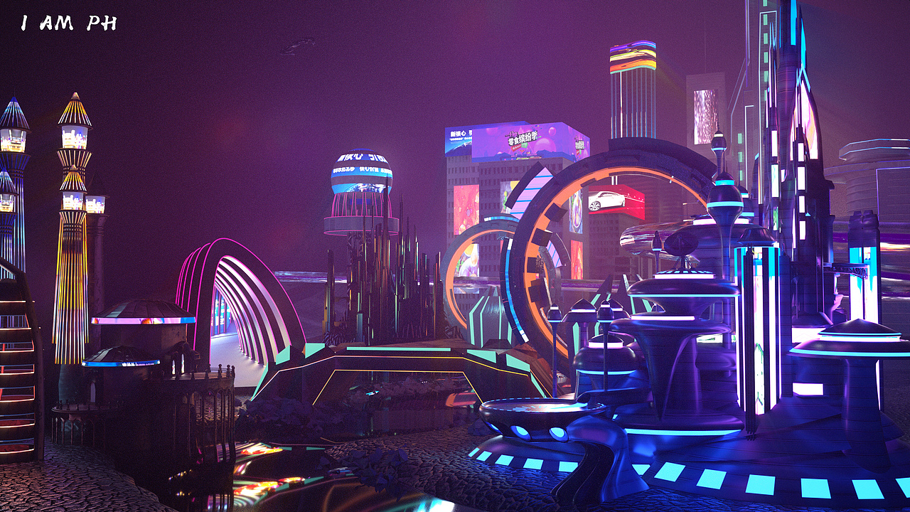 赛博朋克风格城市