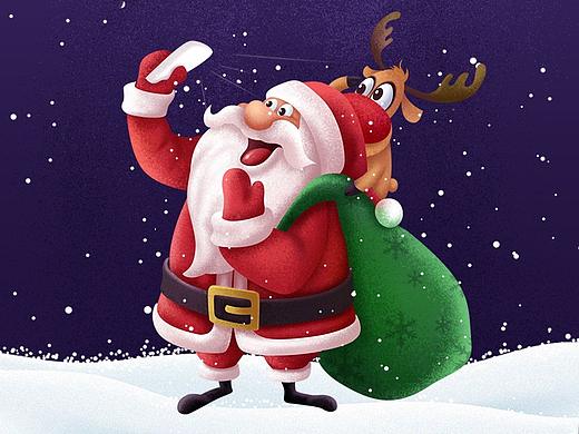 麋鹿圣誕老人（個(gè)人主頁(yè)-ZMjU5ODc5NDQ=） - 商業(yè)插畫(huà) - 站酷設(shè)計(jì)師kbkybys原創(chuàng)素材 - 站酷ZCOOL