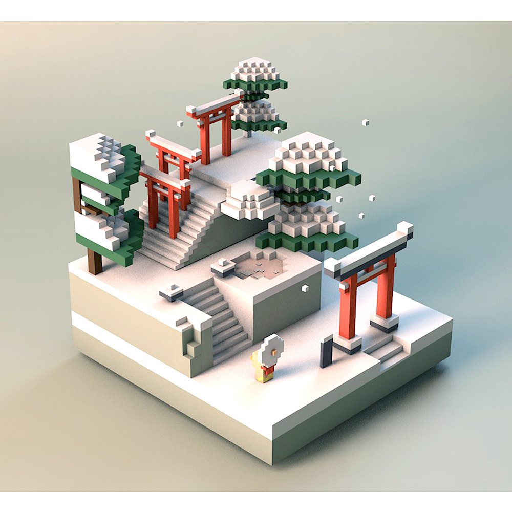 C4D练习-和风小筑（图ZMTkwODkwNDM2） - 场景 - 站酷设计师一口气吃三条鱼原创素材 - 站酷ZCOOL