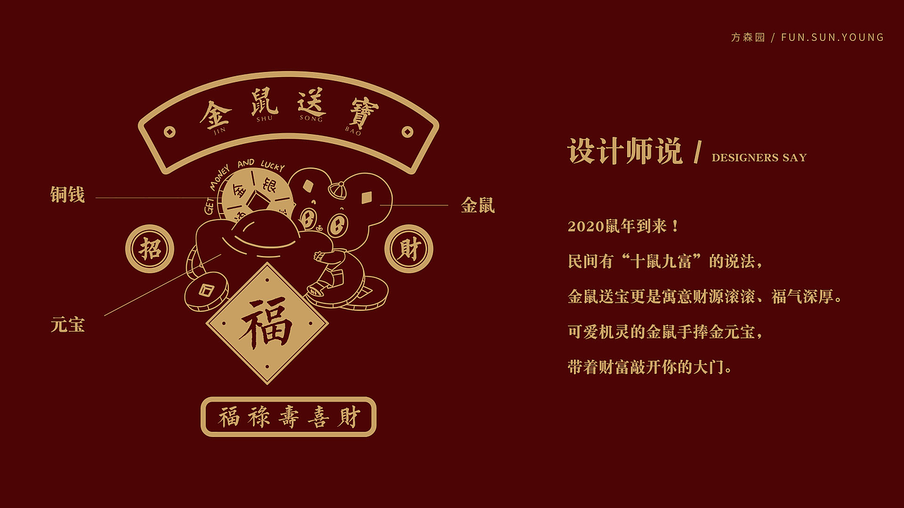 【方森园】新年礼盒包装设计——《金鼠送宝》（图ZMTkxMDQyNDEy） - 包装 - 站酷设计师方森园包装原创素材 - 站酷ZCOOL