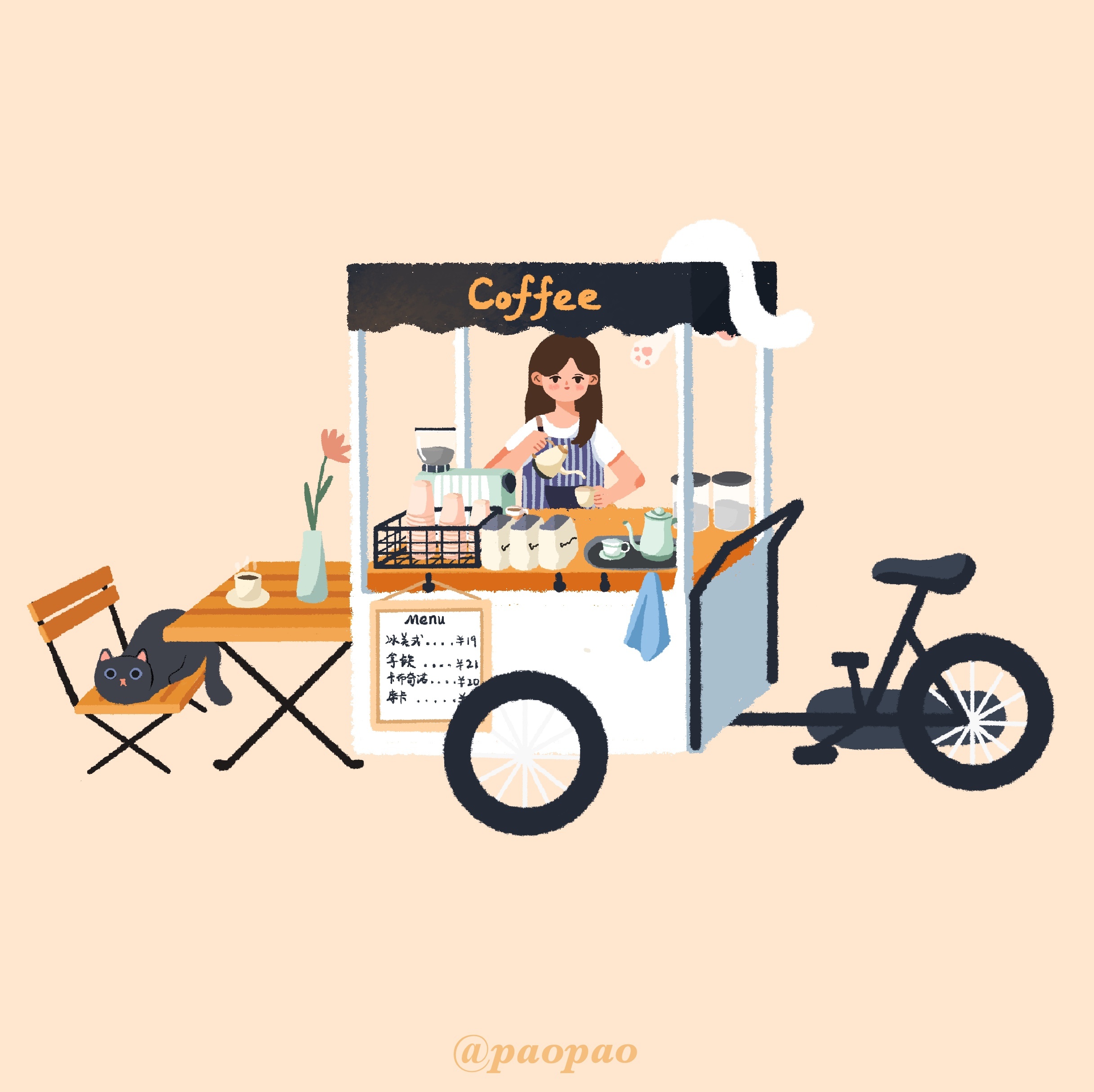 《夏日小摊》7715|插画|插画习作|paopaozy - 原创作品 - 站酷