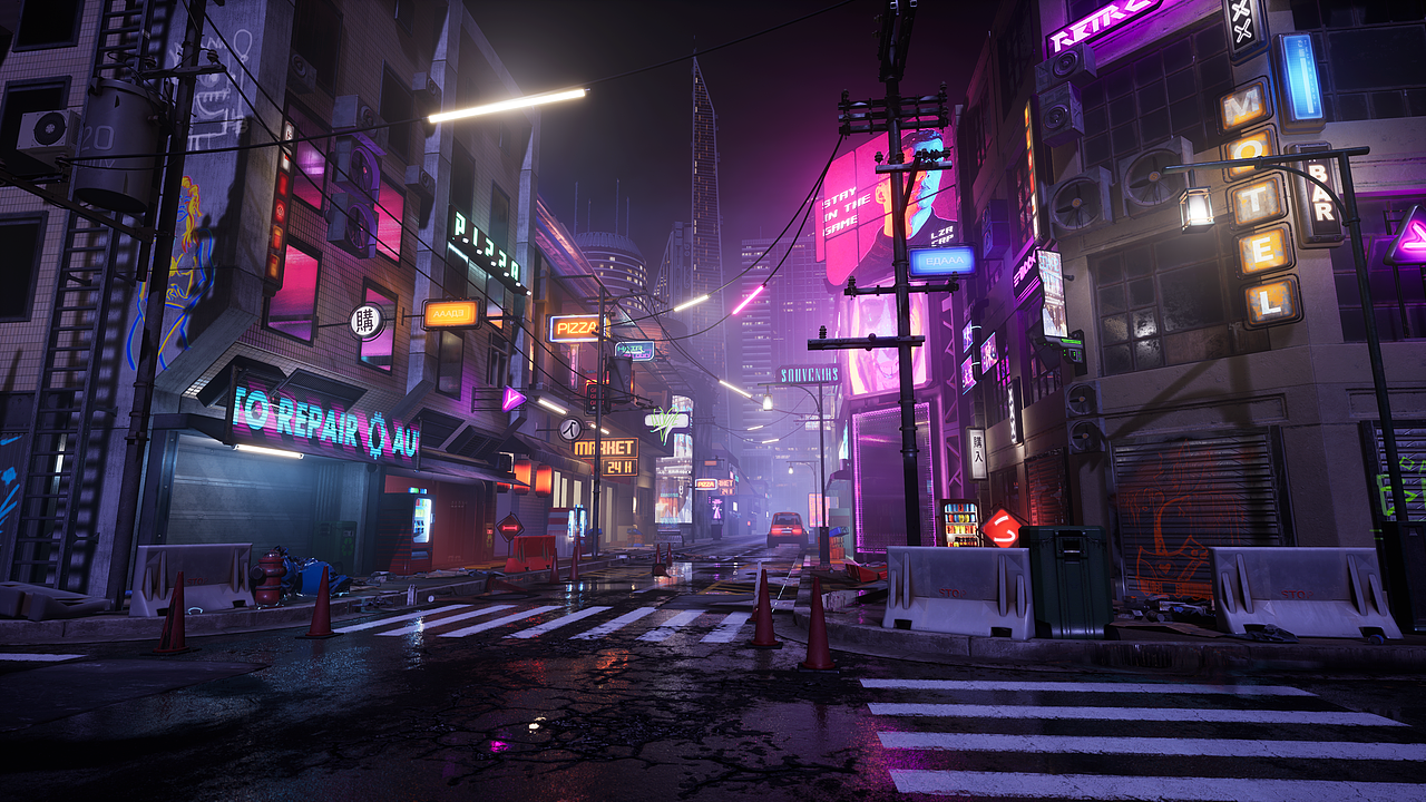 cyberpunk赛博朋克ue4 场景