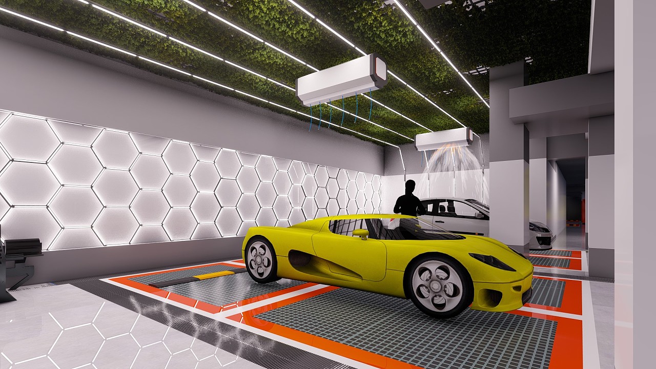 lumion动画洗车房