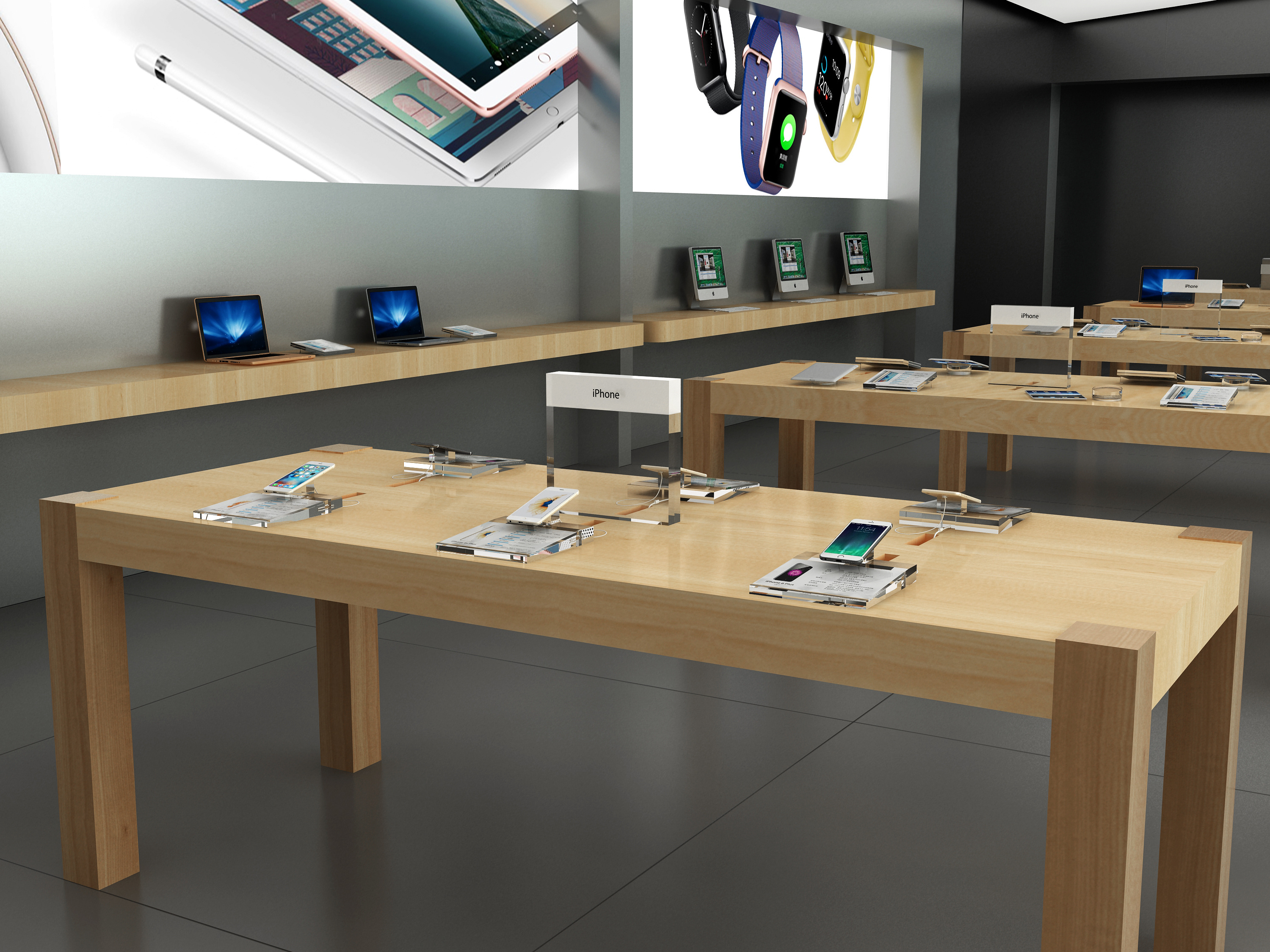 苹果体验店展示物料展示|空间|展陈设计|疾亮切 - 原创作品 - 站酷