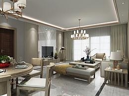 济宁中南瑞马樾府 140平米 新中式风格装修设计方案