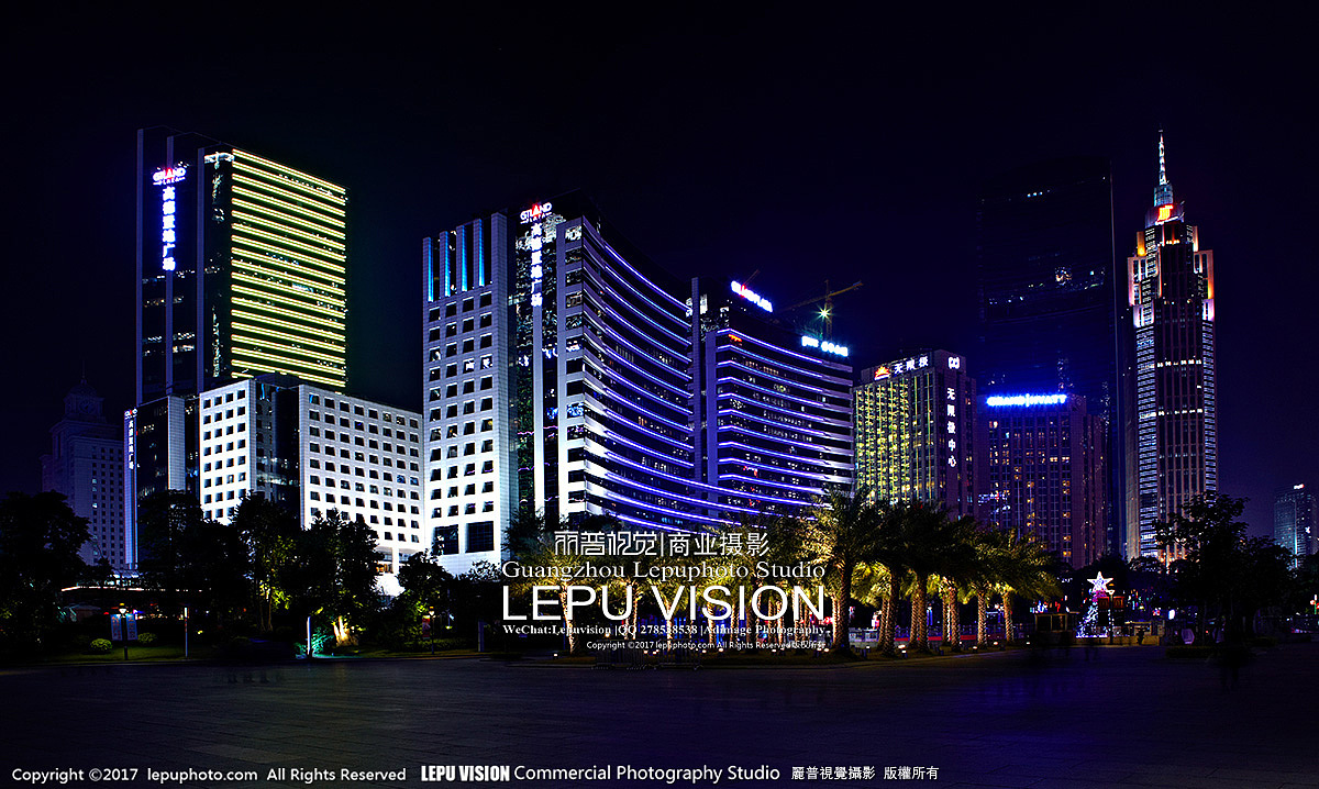 城市建筑外景夜景风景摄影图片