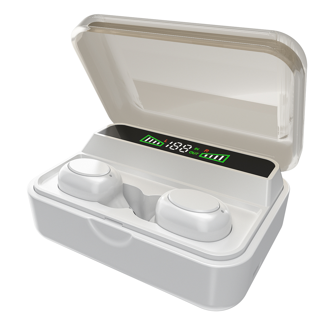 蓝牙耳机场景白底渲染