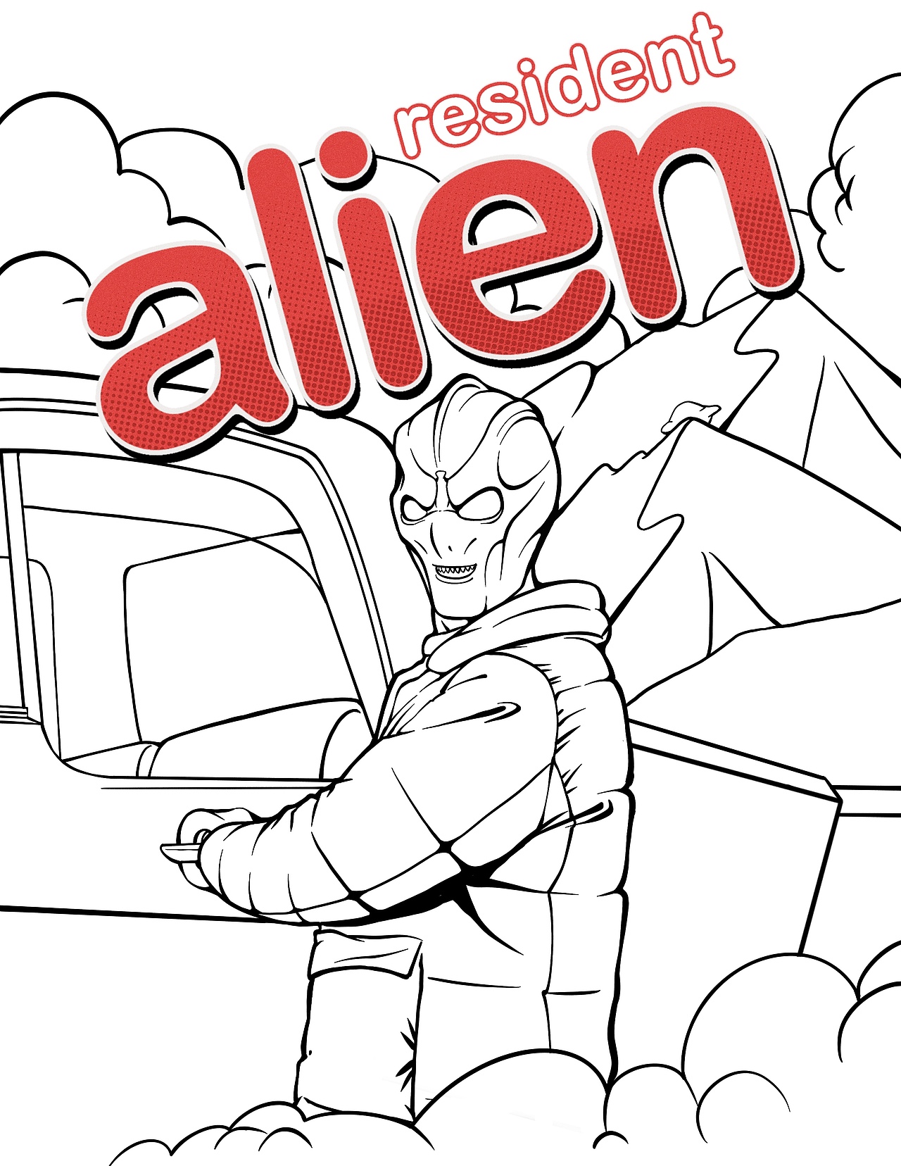 外星居民 插画海报