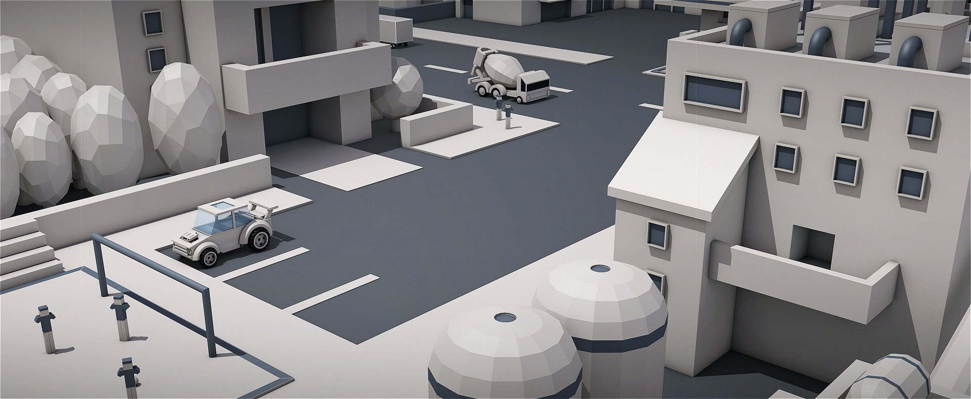 low-poly-扁平化-(临摹)卡通城市-大场景