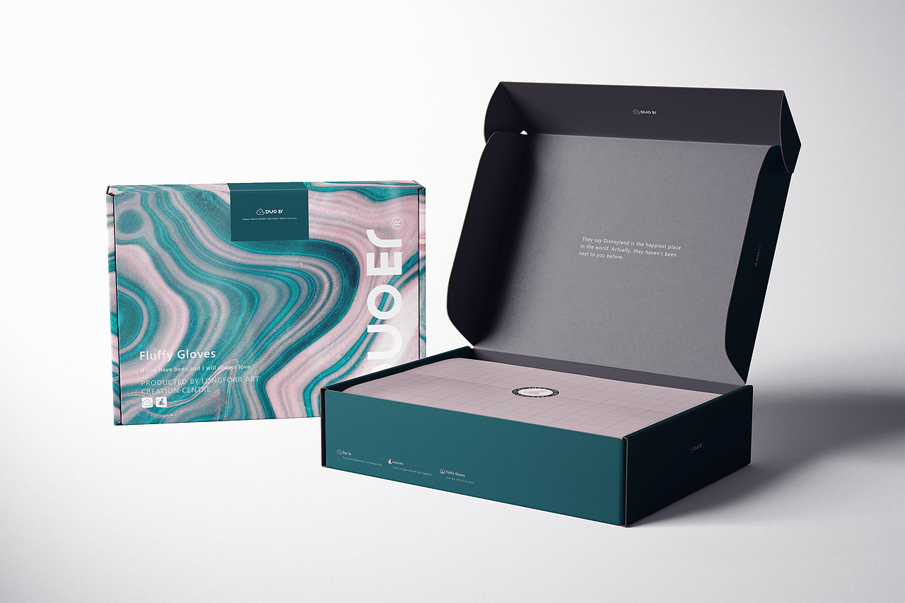 毛绒手套包装盒设计