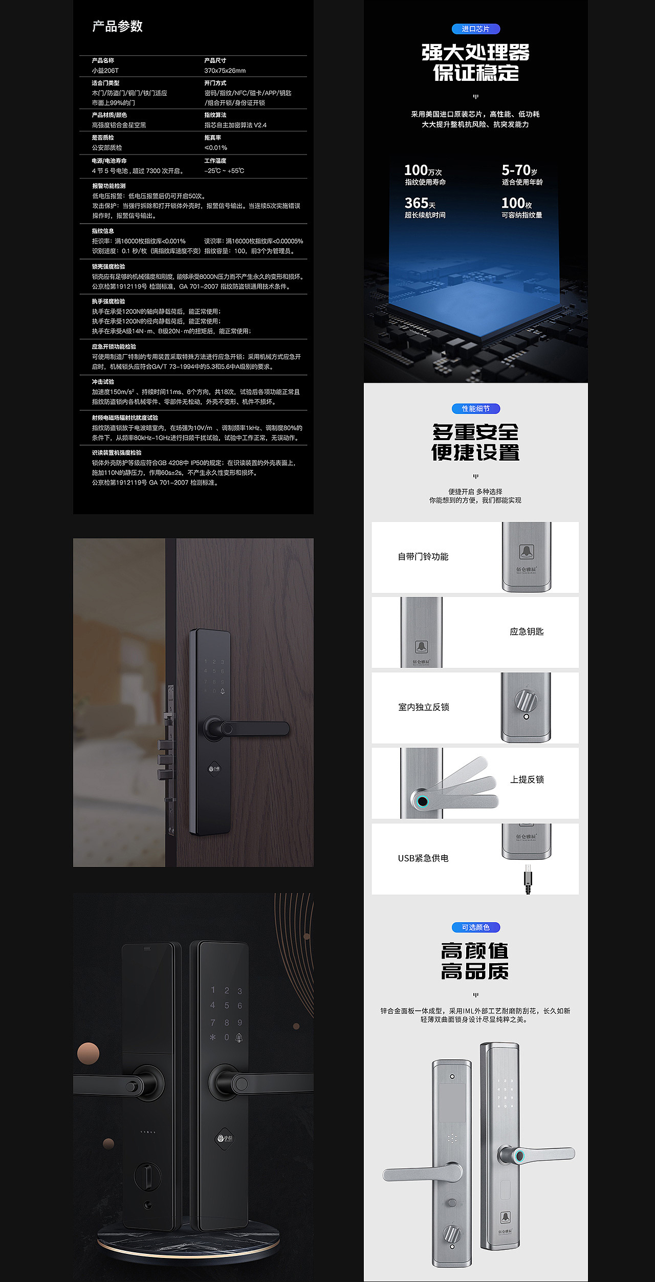 智能指纹锁详情页 ✖ 第二稿（图ZMjk2MDE0MTg4） - 人机交互 - 站酷设计师爱笑的眼睛101010原创素材 - 站酷ZCOOL