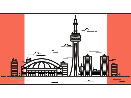 Illustrator中创建多伦多天际线插图