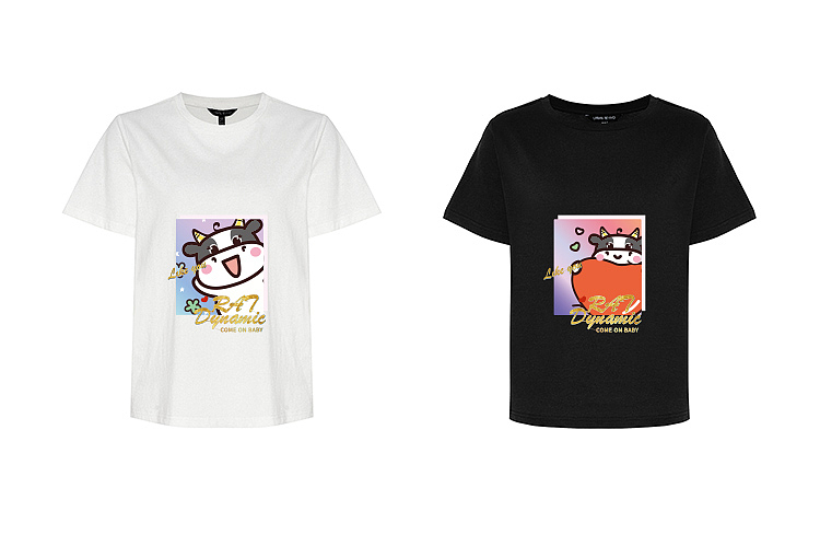 阿茹插画原创手绘衣服T恤印花牛图案转印烫画贴定制
