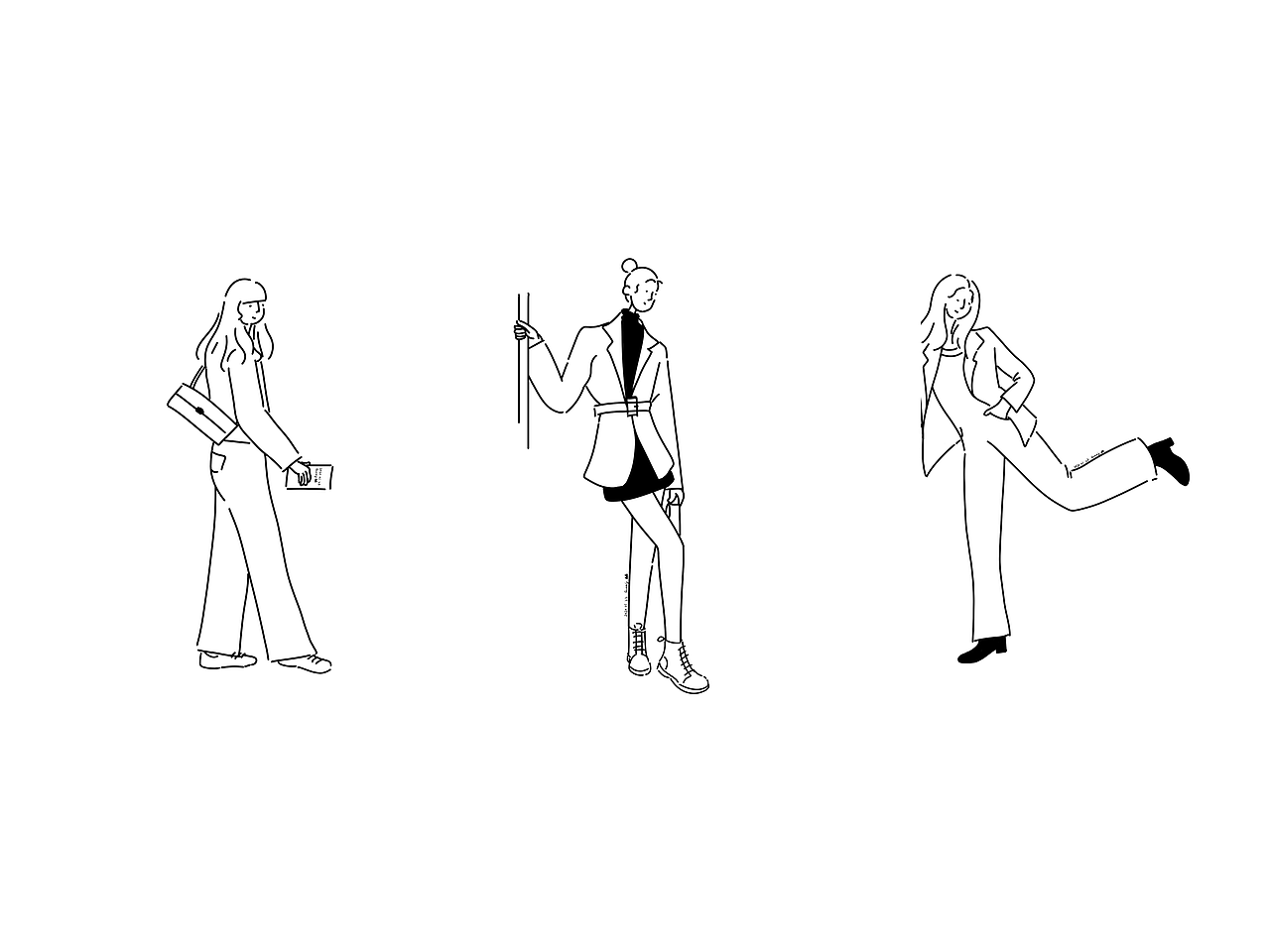 黑白人物线条练习「一」