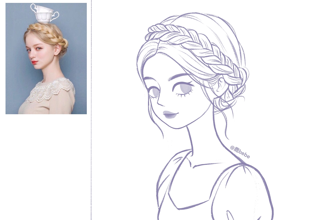 女生头像插画 线稿练习（图ZMjY5NjAxOTQ4） - 创作习作 - 站酷设计师鹿bebe原创素材 - 站酷ZCOOL