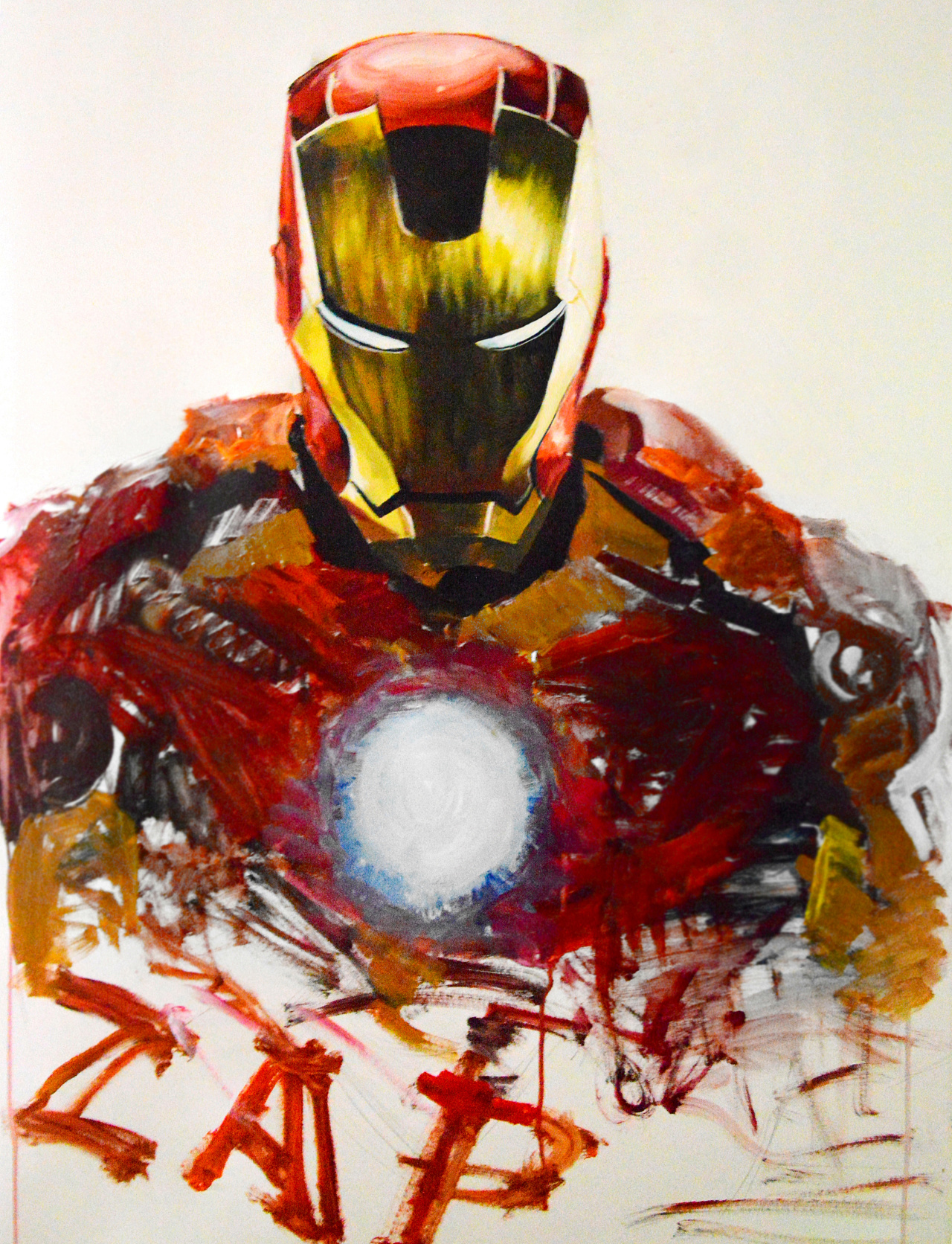 iron man 钢铁侠 漫威形象(水粉画)